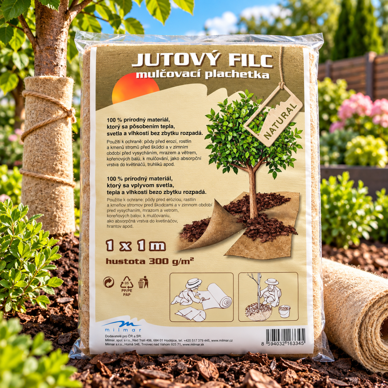 Obrázok Jutový filc - Prírodná ochrana pôdy, koreňov a rastlín 300g 1x1m